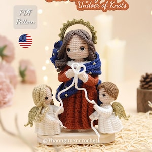 Mönster för virkad amigurumi-docka till Our Lady Undoer of Knots (PDF)