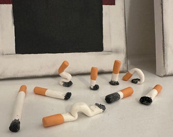 Hand Sculpted Clay Cigarette Butts