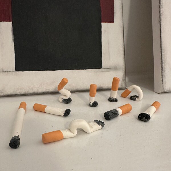 Hand Sculpted Clay Cigarette Butts