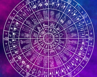 08  DECAN WHEEL Tarot Fabric Wall Hanging GALAXY