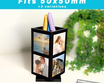 Portalápices giratorio con imán fotográfico de 50 mm, organizador de escritorio giratorio imprimible en 3D (STL)