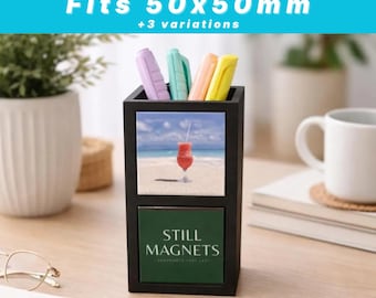 Soporte magnético giratorio para bolígrafos de 50 mm, STL/imán fotográfico para escritorio (descarga digital)