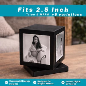 Archivo STL de cubo giratorio con soporte magnético de 2,5 pulgadas / Botón Titan MPRO (descarga digital)