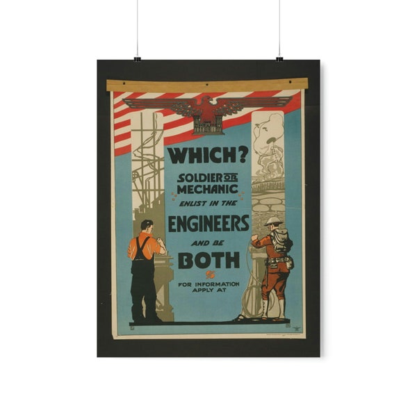 Us Army Engineer Poster Etsy