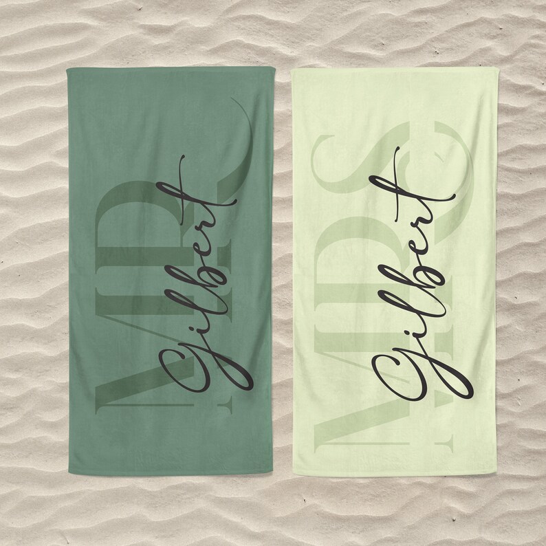 Custom Couples Towelpersonalized Mr. and Mrs. Beach Towel Etsy