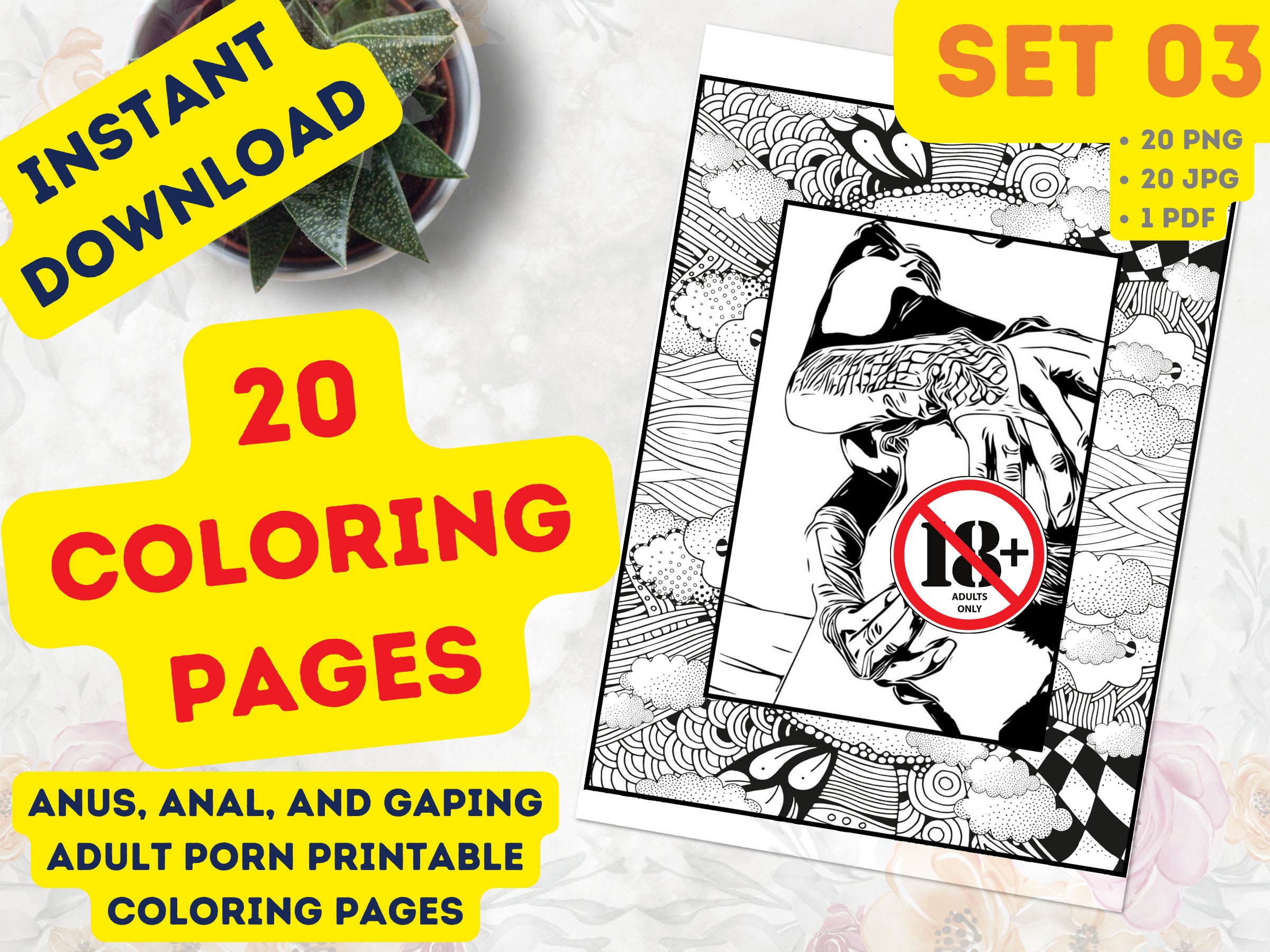 Printable Anus Anal and Gaping Adult Porn Coloring Pages Etsy