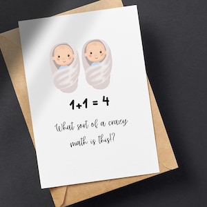 Baby Shower | Téléchargement numérique, carte imprimable | Nouveau bébé drôle | Carte pour jumeaux | J'attends des jumeaux ou des parents | Nouvelle maman | Nouveau parent