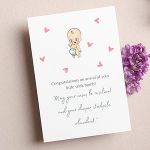 Baby Shower | Téléchargement numérique et carte imprimable | Nouveau bébé drôle | Carte nouvelle maman | Carte pour nouveaux parents | Des cartes amusantes pour les futurs parents