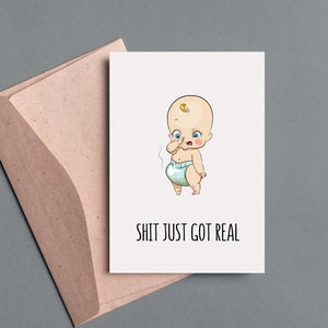 Baby Shower | Téléchargement numérique et carte imprimable | Nouveau bébé drôle | Carte nouvelle maman | Carte pour nouveaux parents | Des cartes amusantes pour les futurs parents