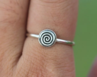Sterling Silver Air Element Ring: Meditation Astrology Jewelry