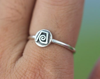 Sterling Silver Earth Element Ring: Astrology Meditation Jewelry
