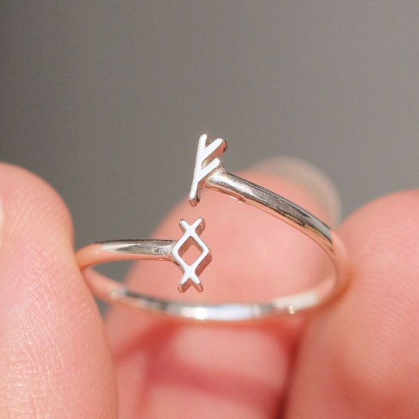 Personalized Rune ring,Custom Rune ring,protection rune jewelry,925 silver Fehu rune necklace,Berkano,Odal Rune,Elder Futhark,Norse Viking