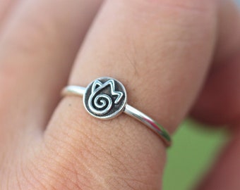 Sterling Silver Fire Element Ring: Meditation Astrology Jewelry