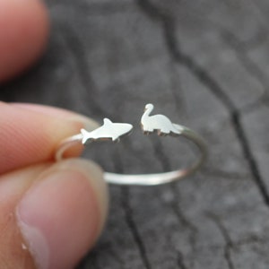 shark ring,dargon ring,Dinosaur ring,solid 925 silver whale ring,dainty brave jewelry,adjustable jewelry,inspired fish jewelry,gifts idea