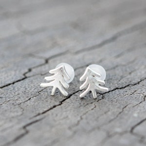 Sterling Silver Pine Tree Stud Earrings: Evergreen Jewelry