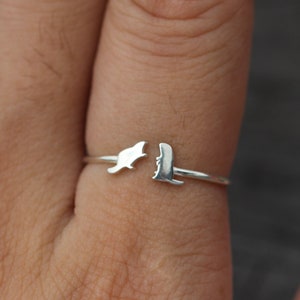 family sea otter ring,BEAVERS ring,midi otter jewelry,solid 925 silver mouse ring,silver ring,you and me ring,animal lover ring,Dainty ring