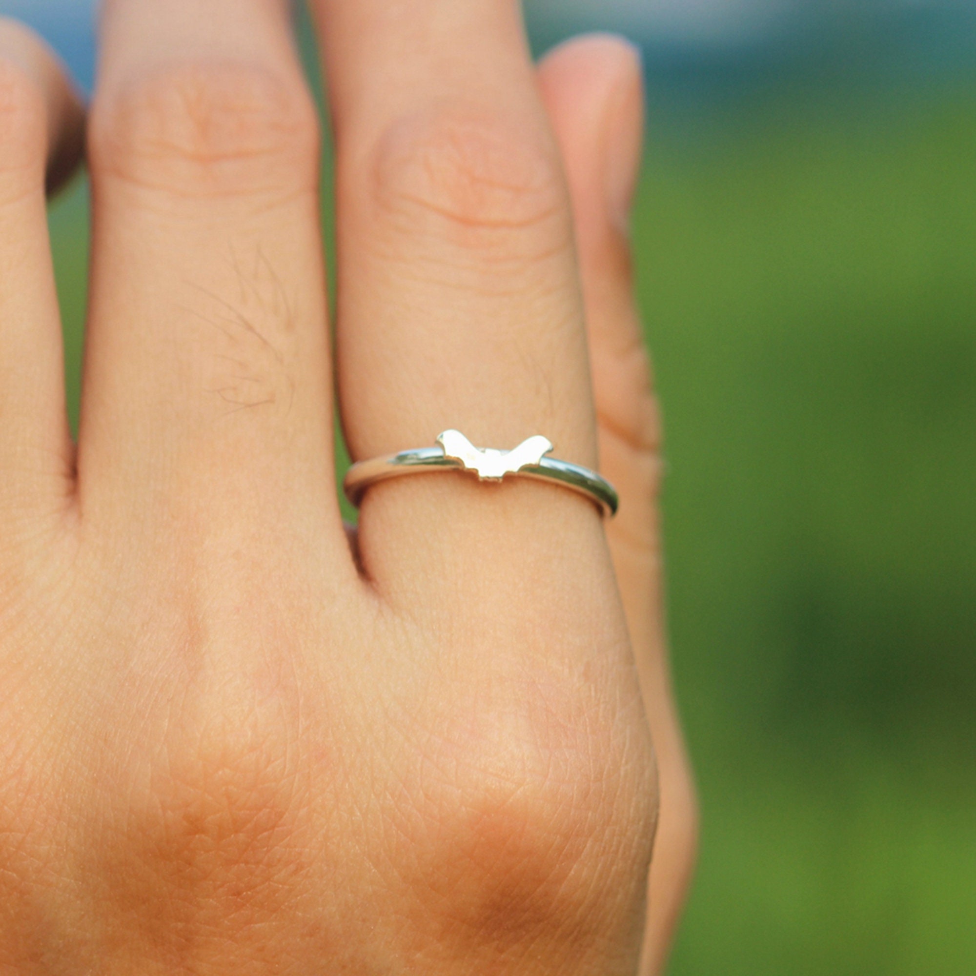 Damen Ring Blitz Sterling-Silber Größe Verstellbar | Materia Schmuck