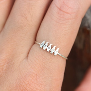 Custom Initial Ring,personalized penguin ring,sterling silver ring,Penguin Jewelry,Natural Jewelry, Animal Jewelry,dainty jewelry