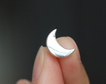 925 silver crescent moon pin,phases of the moon pin,silver moon phase pin