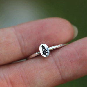 pine tree ring,sterling silver ring,EvergreenTree Ring, Womens Stack Ring,statement ring, trees, modern, natrual jewelry,my love ring
