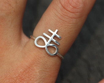 sterling silver levaithan cross ring,Leviathan Cross ring,strong Brimstone ring,satan inspired jewelry,alchemy occultism jewelry