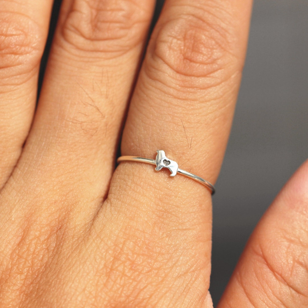925 Silver Aussie Dog Ring, Australian Shepherd Ring,midi
