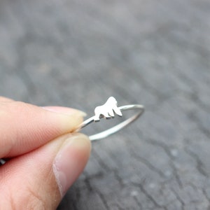 925 Silver Gorilla ring,dainty gorilla ring,minimalist jewelry,gorilla jewelry