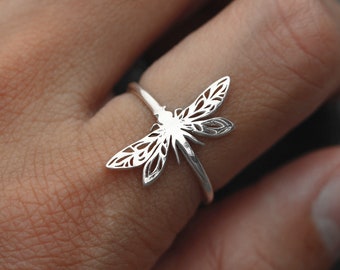 925 sterling silver Dragonfly ring,Insect jewelry