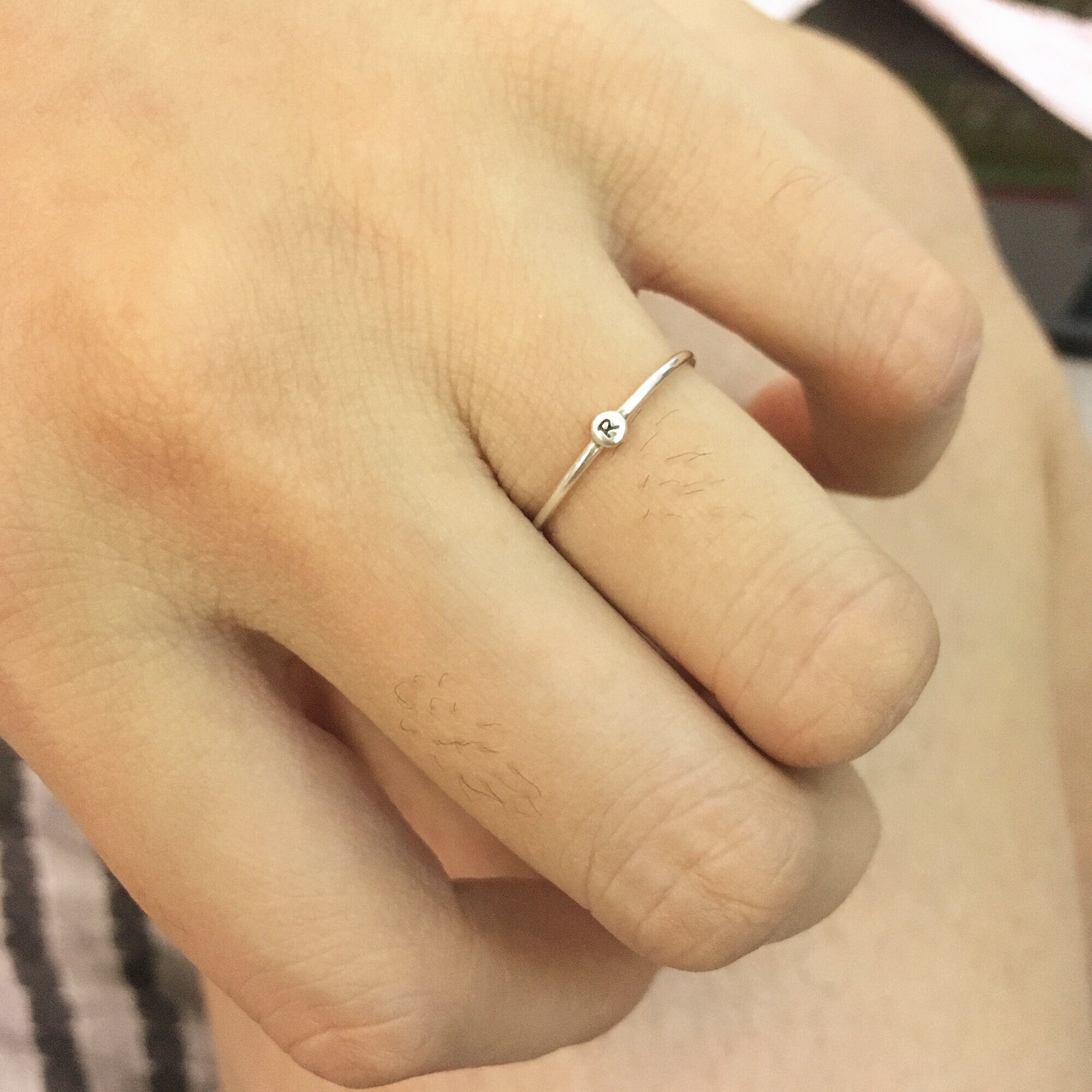 [韓国の人気ジュエリー] 925 silver. Initial ring 925 Silver Initial Ring,custom Initial Ring - Etsy