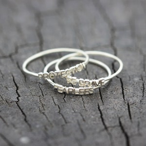 silver custom Word Rings,silver Stackable name Ring,Truth Word ring,Inspiration Ring,dainty ring,custom name ring,Personalized jewelry
