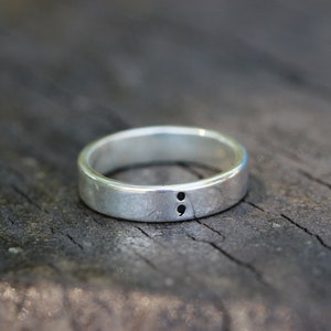 Ring puntkomma, sterlingzilveren ring, sierlijke ring, sieraden voor dagelijks gebruik, cadeau-idee