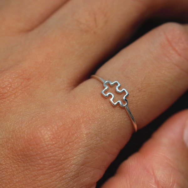 puzzle ring silver,tiny ring,We Just fit jewelry,ring,Autism Awareness,silver dainty ring,puzzle ring,silver puzzle jewelry,valentine gift