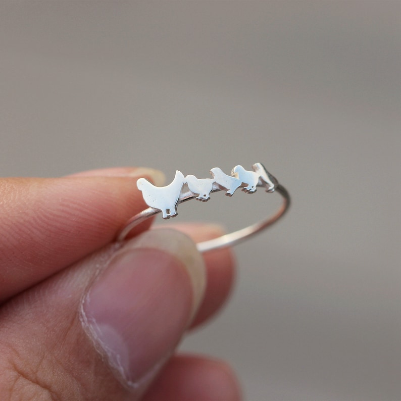 Sterling Silver Hen & Chick Ring: Family Jewelry - Etsy