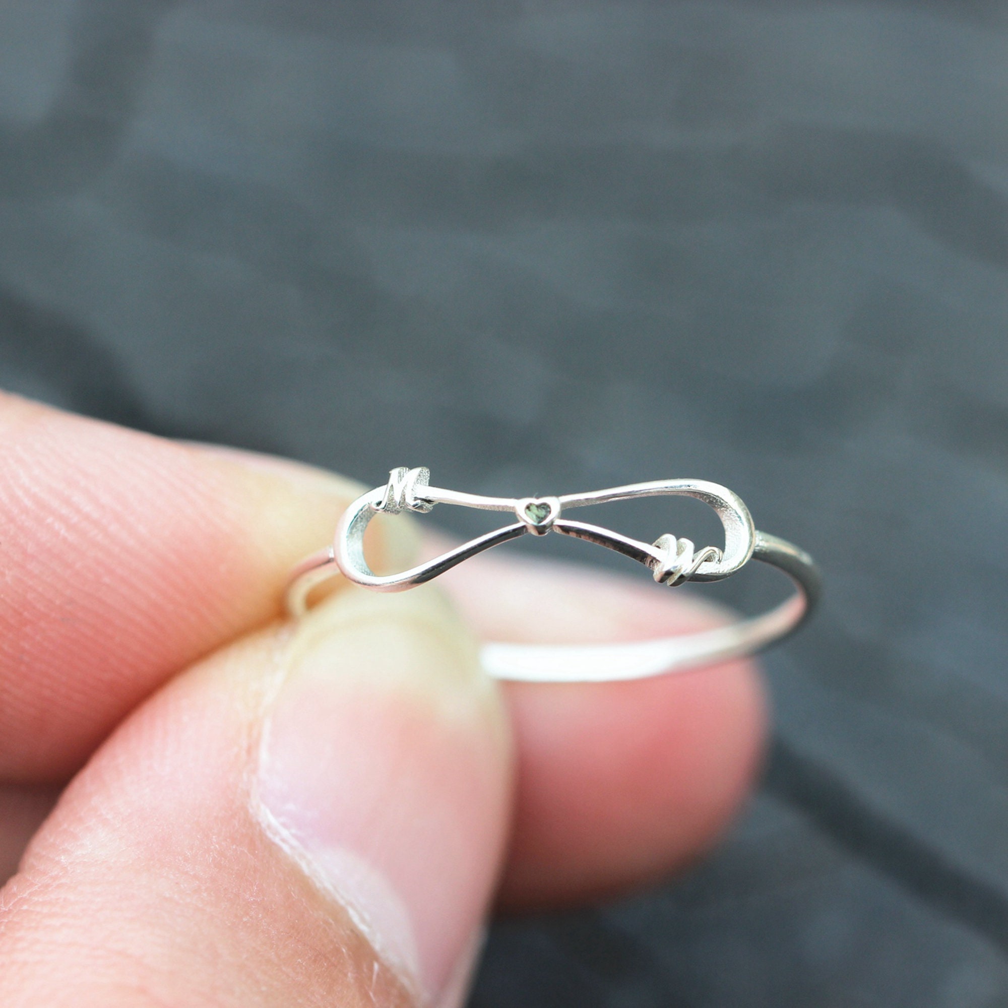 Custom Infinity Ring Personalized Sterling Silver Infinity Ring: Custom Initial Midi Ring - Etsy