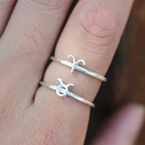 Zodiac ring,Personalized ring,Sterling silver ring,custom ring,partner ring,gift for her