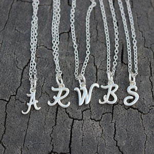 925 Silver Custom Initial Necklace, Personalized Initials necklace,Letters, Tiny Initial Necklace,Personalized bridesmaid gift,