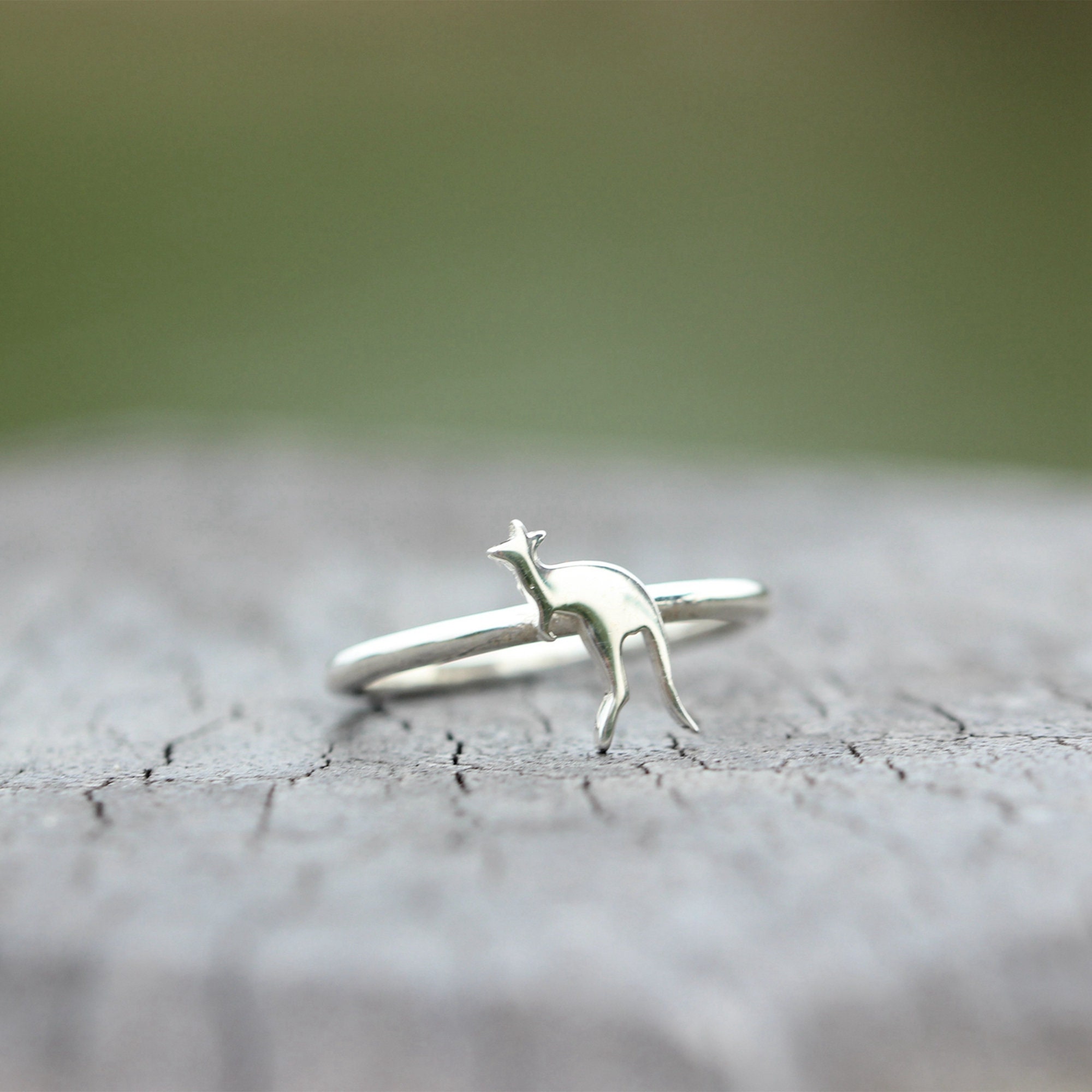 Kangaroo Rng Sterling Silver Kangaroo Ring: Minimalist Animal Jewelry - Etsy