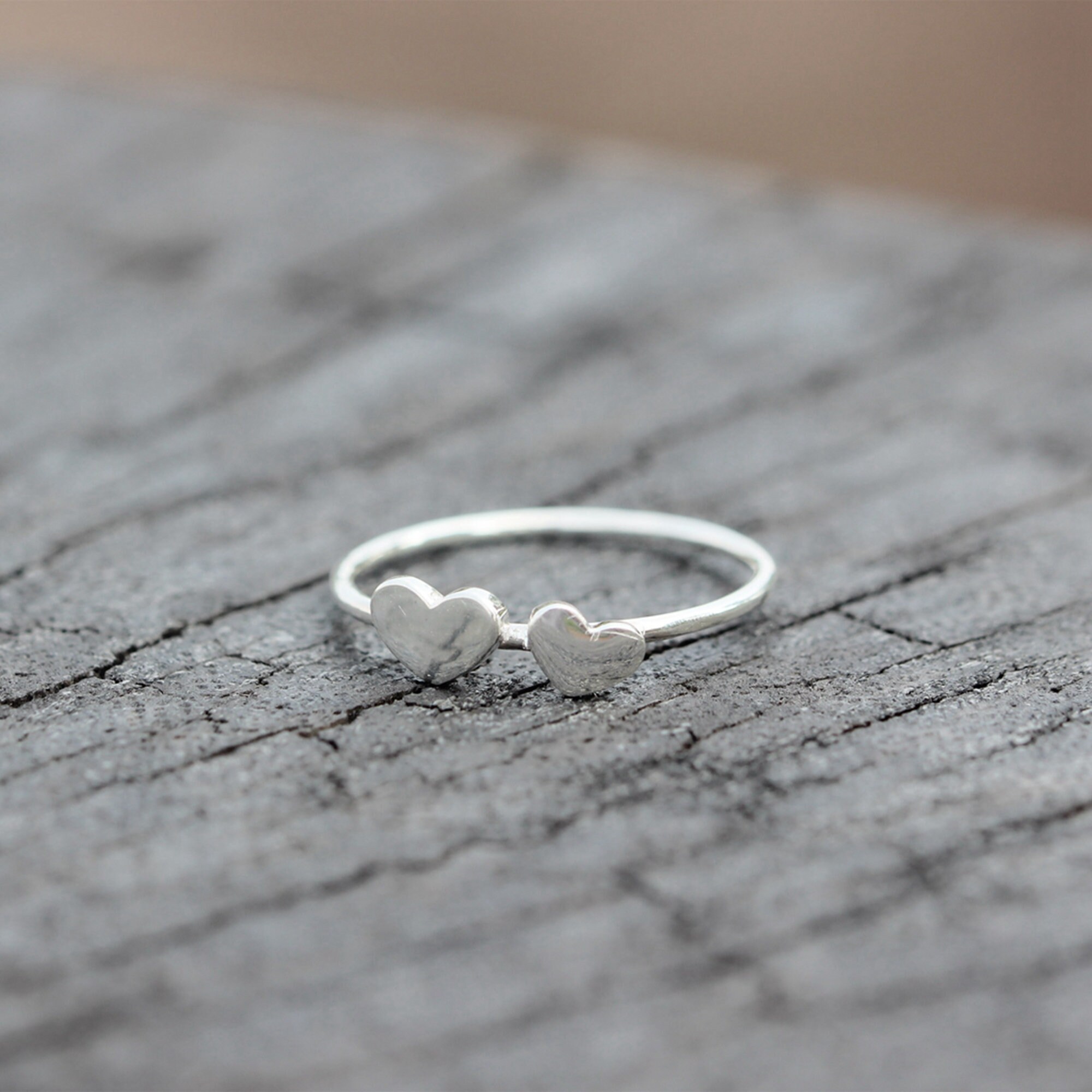 Double Heart Ring,sterling Silver Ring,romantic Ring, Gift Double Heart Ring,sterling Silver Ring,romantic Ring, Gift