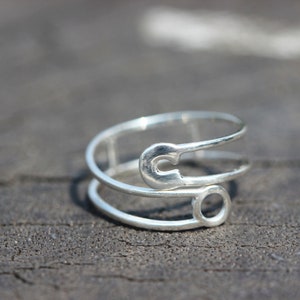 Safety Pin ring,sterling silver Pin ring,pin Warp Ring,Stick, Open, Closed,unisex, symbolic ring,minimal ring,rings,Dainty jewelry