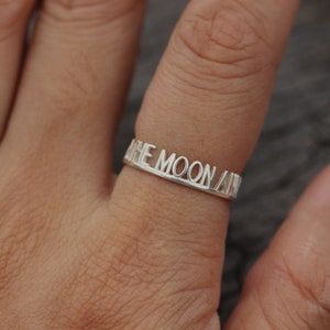 Personalized Sterling Silver Name Ring: Custom Word Jewelry