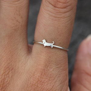 Sterling Silver Dachshund Ring: Wiener Dog, Puppy, Beagle Jewelry