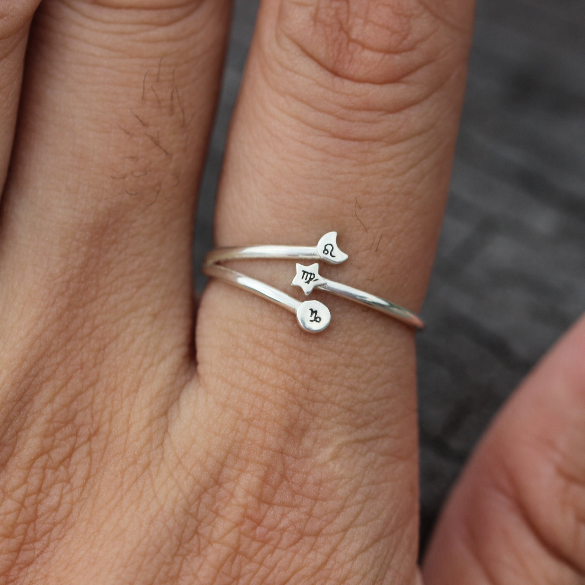 Personalized Sun & Moon Zodiac Ring – Sterling Silver, Custom Constellation Engraving For Women - View #6
