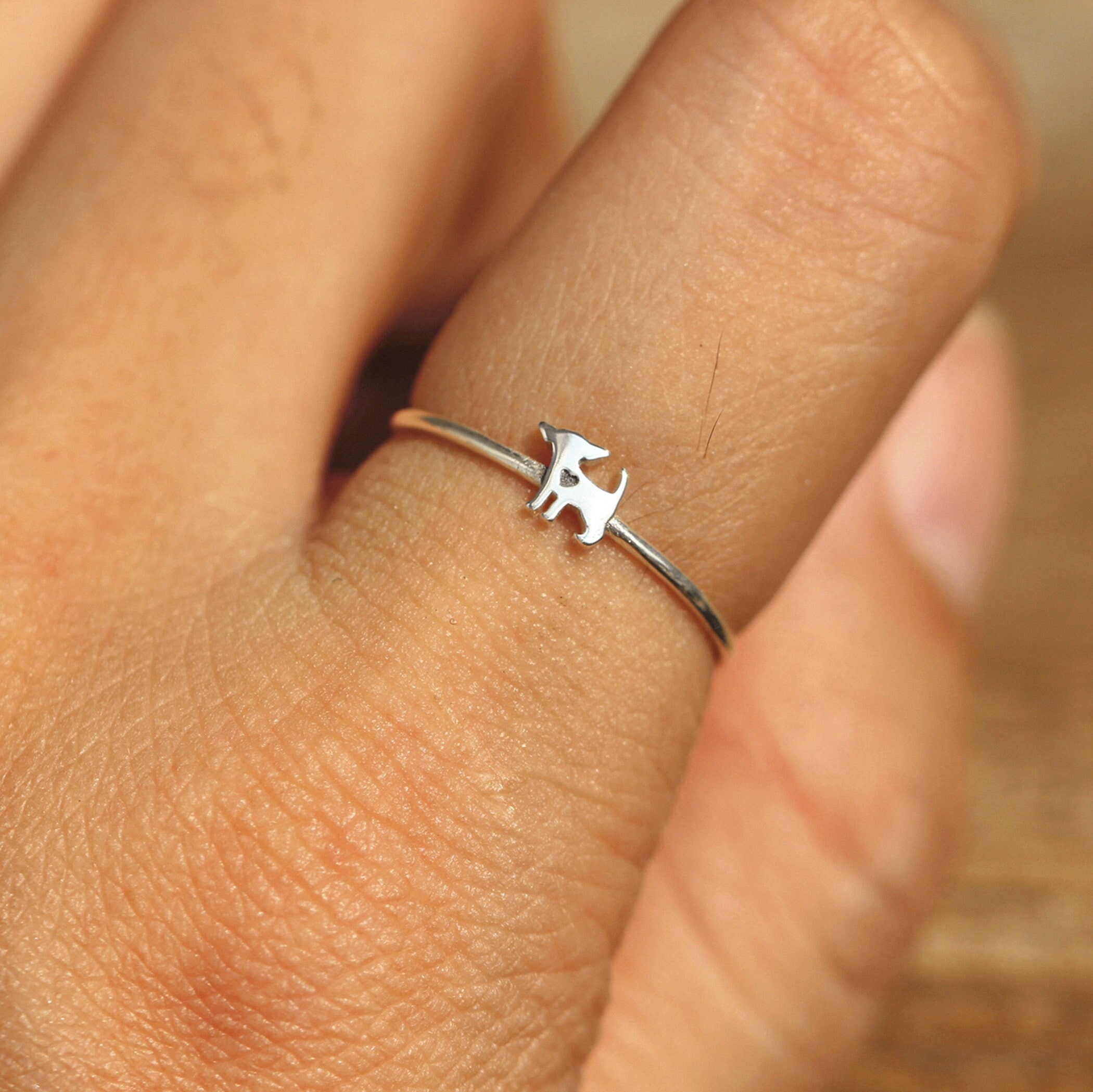 solid 925 silver Chihuahua dog ring,tiny dog ring,midi Puppy ring,silver Pet jewelry,family jewelry
