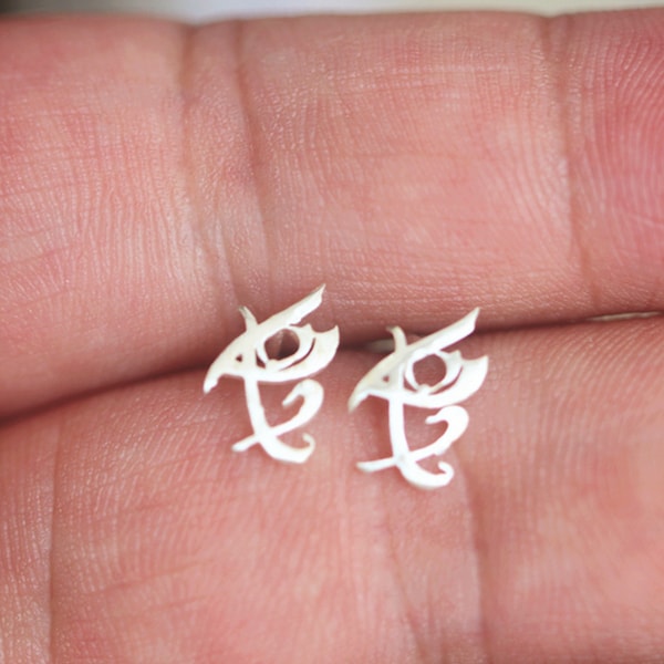 925 silver Parabatai Rune studs earrings Fearless Rune studs earrings