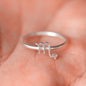 925 Sterling Silver Scorpio Ring: Zodiac Constellation Jewelry