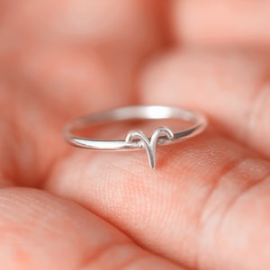 925 Sterling Silver Aries Ring: Zodiac Constellation Jewelry
