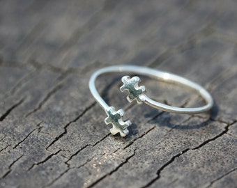 puzzle ring silver,silver ring,We Just fit jewelry,ring,Autism Awareness,puzzle ring,silver puzzle jewelry,valentine gift