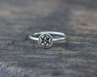 Hexagram ring,sterling silver ring,Star of David ring,Magen David ring,Amulet jewelry,