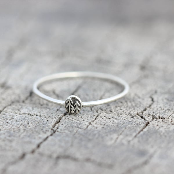 sterling silver Pine Tree Ring- Forest silver Ring,EvergreenTree Ring,Winter Trees Ring,everyday jewelry,dainty ring,gift for her