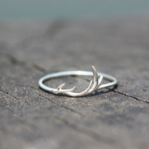 925 silver Deer Antler Ring,Deer Antler Wrap Ring,Mule Deer Antler Ring,Deer head Ring,Silver Antler Jewelry,Boho ring,Forest Jewelry